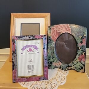 Lot of Three  5 x 7 Picture Frames Eclectic Look